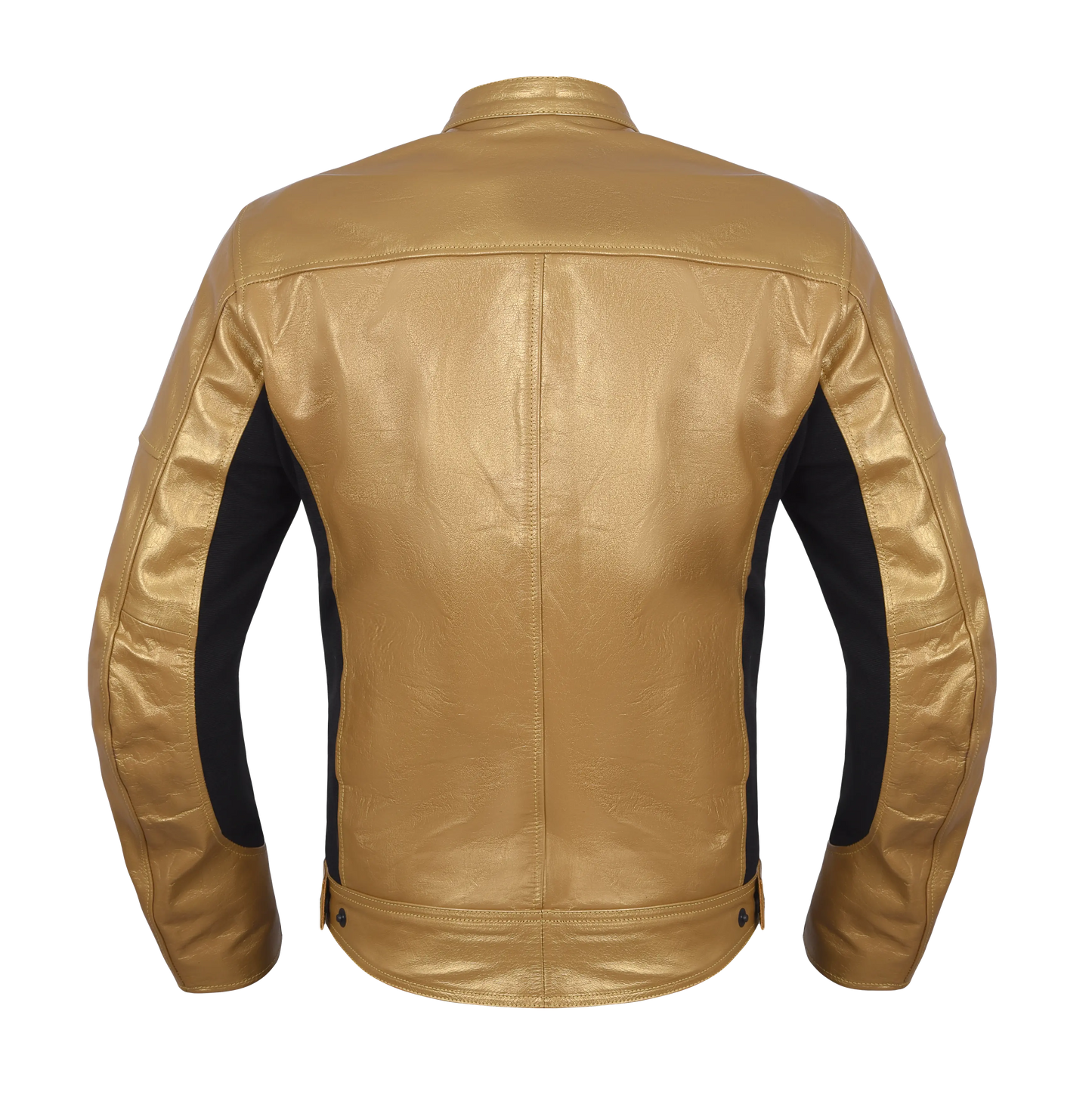 DAMEN-MOTORENJACKE AUS ECHTEM LEDER MIT HARTEN PROTEKTOREN UND RÜCKENPROTEKTOR - GOLD